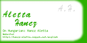 aletta hancz business card